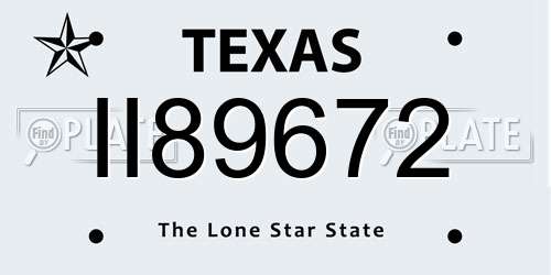 II89672 Texas License Plate