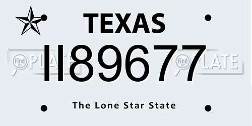 II89677 Texas License Plate