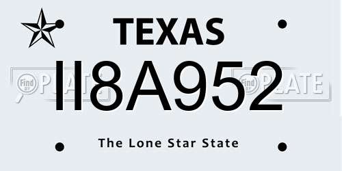 II8A952 Texas License Plate