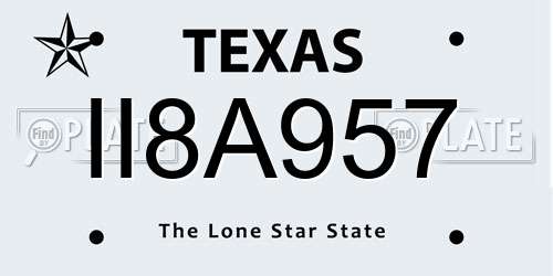 II8A957 Texas License Plate