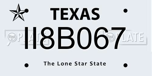 II8B067 Texas License Plate