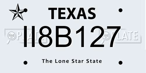 II8B127 Texas License Plate