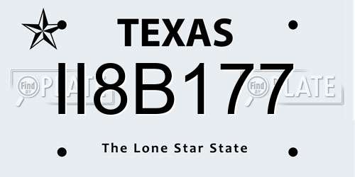 II8B177 Texas License Plate