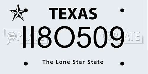 II8O509 Texas License Plate