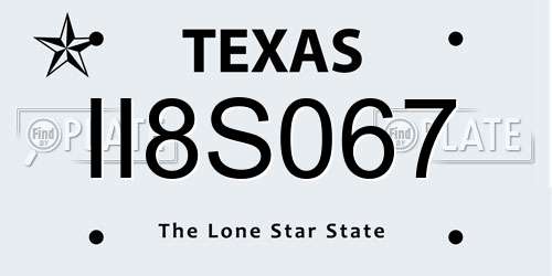 II8S067 Texas License Plate