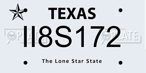 II8S172 Texas License Plate