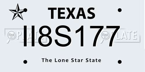 II8S177 Texas License Plate