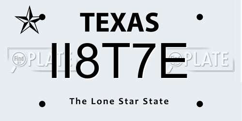 II8T7E Texas License Plate