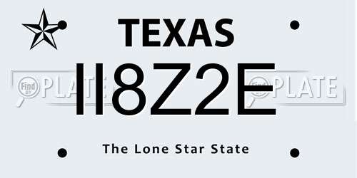 II8Z2E Texas License Plate
