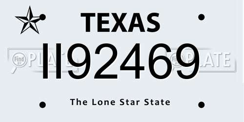 II92469 Texas License Plate