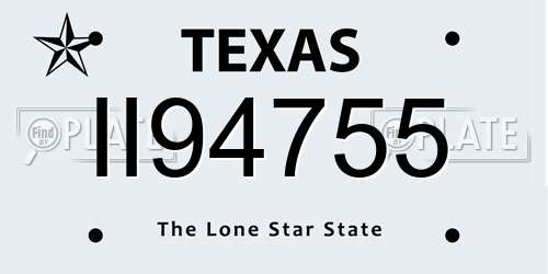 II94755 Texas License Plate