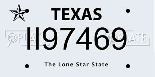 II97469 Texas License Plate