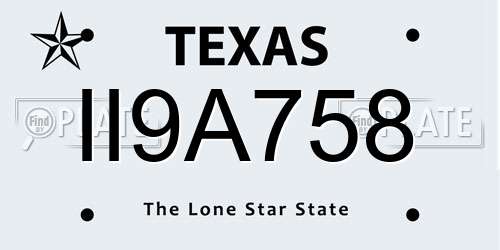 II9A758 Texas License Plate