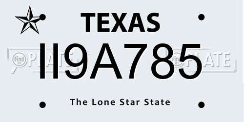 II9A785 Texas License Plate