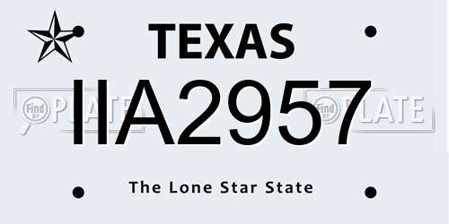 IIA2957 Texas License Plate