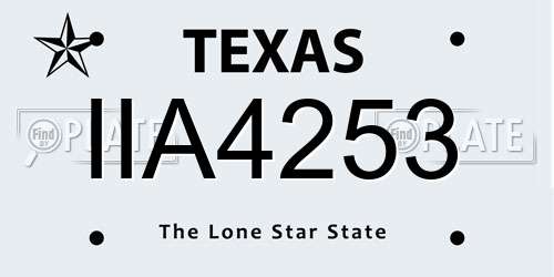 IIA4253 Texas License Plate