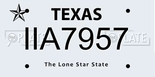 IIA7957 Texas License Plate