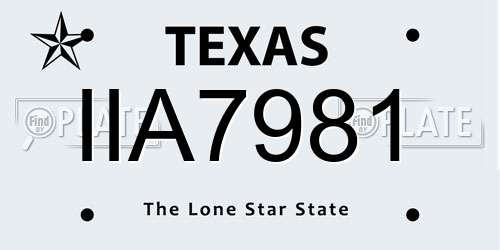 IIA7981 Texas License Plate