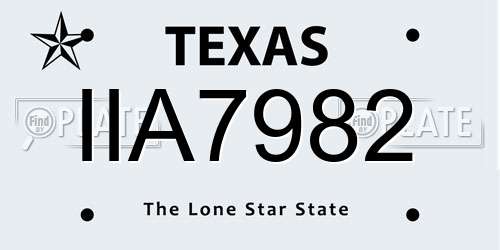 IIA7982 Texas License Plate