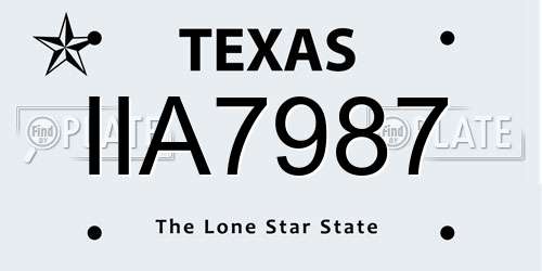 IIA7987 Texas License Plate