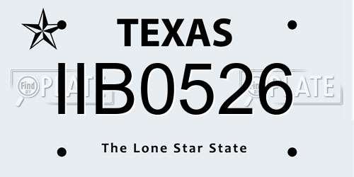 IIB0526 Texas License Plate