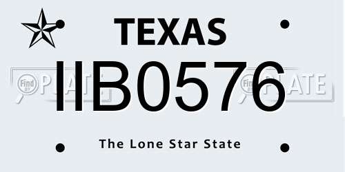 IIB0576 Texas License Plate
