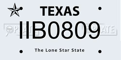 IIB0809 Texas License Plate