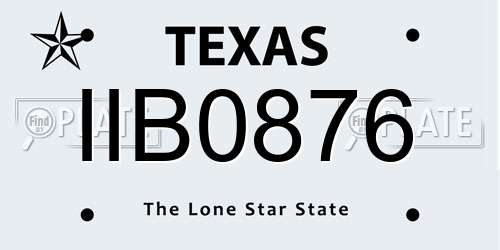 IIB0876 Texas License Plate