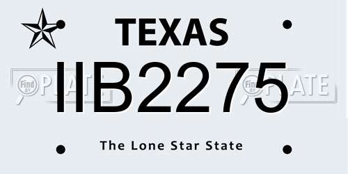 IIB2275 Texas License Plate