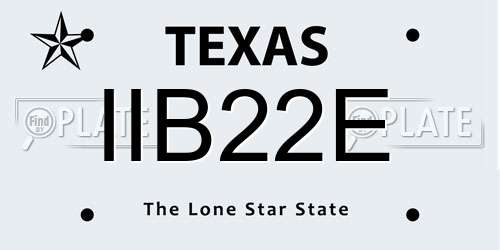 IIB22E Texas License Plate