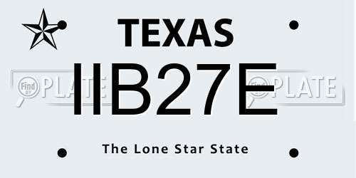 IIB27E Texas License Plate