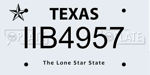 IIB4957 Texas License Plate
