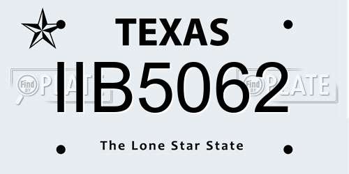 IIB5062 Texas License Plate