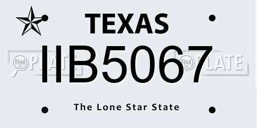 IIB5067 Texas License Plate