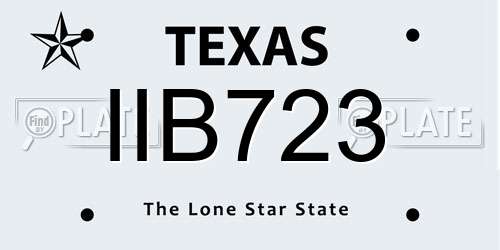 IIB723 Texas License Plate