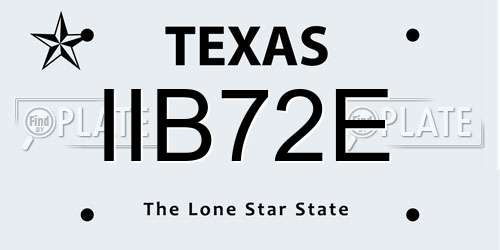 IIB72E Texas License Plate