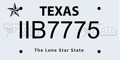 IIB7775 Texas License Plate