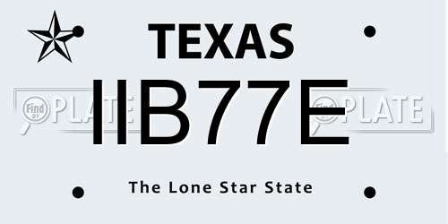 IIB77E Texas License Plate