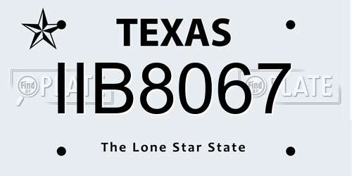 IIB8067 Texas License Plate