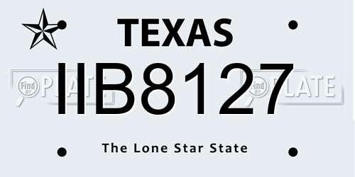 IIB8127 Texas License Plate