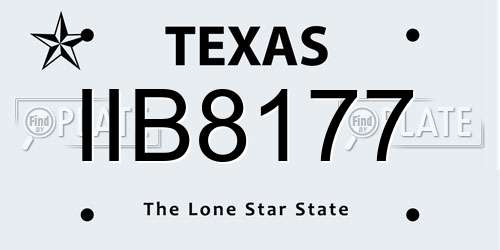 IIB8177 Texas License Plate