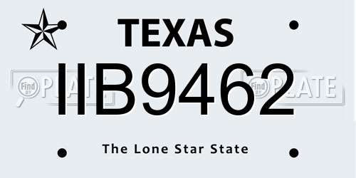 IIB9462 Texas License Plate