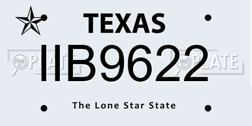 IIB9622 Texas License Plate