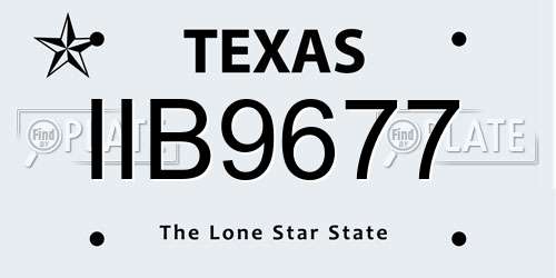 IIB9677 Texas License Plate