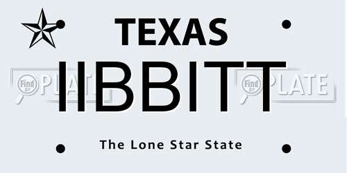 IIBBITT Texas License Plate