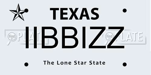 IIBBIZZ Texas License Plate