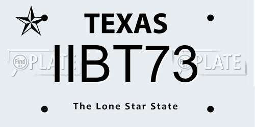 IIBT73 Texas License Plate