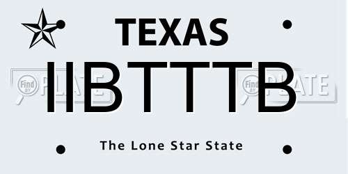 IIBTTTB Texas License Plate
