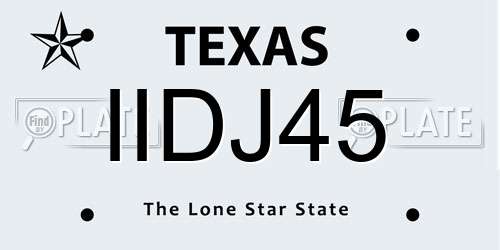 IIDJ45 Texas License Plate