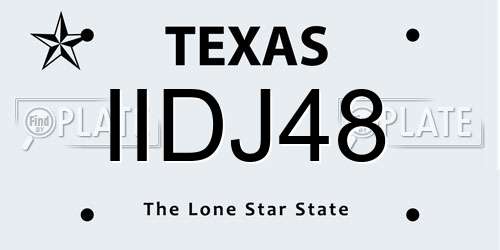 IIDJ48 Texas License Plate